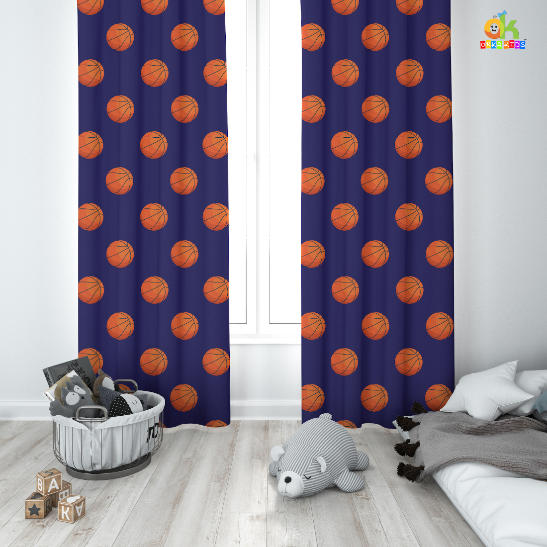 Orka Kids Door Curtain Pack of 2, (D32)